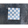 Polished-honed Checkerboard Bardiglio Crema Marfil mosaic tile panel