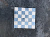 Polished-honed Checkerboard Bardiglio Crema Marfil mosaic tile panel