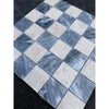 Blue and beige Bardiglio Crema Marfil marble mosaic in checkerboard pattern