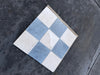 Polished-honed Checkerboard Bardiglio Crema Marfil mosaic tile panel