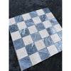 Checkerboard Bardiglio Crema Marfil polished-honed mosaic tile panel