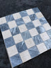 Checkerboard Bardiglio Crema Marfil polished-honed mosaic tile panel