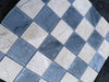 Checkerboard Bardiglio-Crema Marfil polished-honed mosaic tile panel
