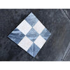 Checkerboard Bardiglio Crema Marfil polished-honed diamond mosaic tile