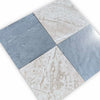 Four square Marble Tiles in Checkerboard Bardiglio and Diano Royal Marble 12x12 Set