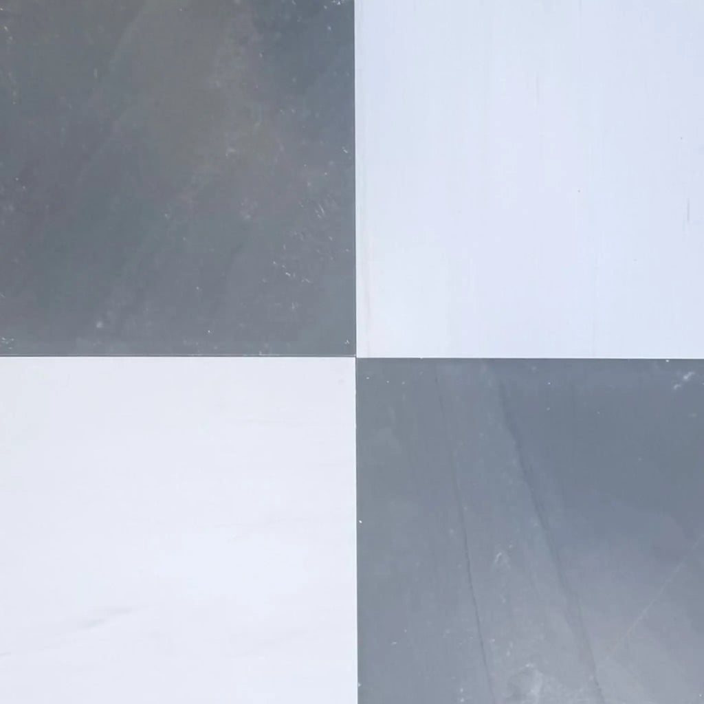 Checkerboard Bardiglio Imperiale and Bianco Dolomite marble 18x18 pattern image