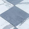 Gray and white marble floor tiles in Checkerboard Bardiglio Imperiale and Statuary set