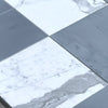 Alternating gray and white marble tiles in Checkerboard Bardiglio Imperiale set
