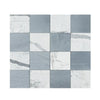 Checkerboard pattern of Gray and White Marble tiles in Bardiglio Imperiale Statuario set