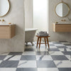 Checkerboard bardiglio imperiale and statuario white 12x12 set of gray and white marble effect checkered floor tiles