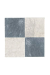 Checkerboard Bardiglio Marble and Carrara White Marble 12X12 Tumbled Set