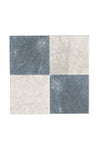Checkerboard Bardiglio Marble and Carrara White Marble 12X12 Tumbled Set