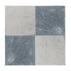 Checkerboard Bardiglio Marble and Oriental White Marble 12X12 Tumbled Set tiles