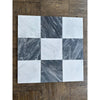 Checkerboard Bardiglio Nuvolato and Oriental White 18x18 marble tiles