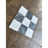 18x18 Checkerboard Bardiglio Nuvolato and Oriental White Marble Tile