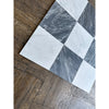Checkerboard Bardiglio Nuvolato and Oriental White 18x18 marble tiles