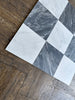 Checkerboard Bardiglio Nuvolato and Oriental White 18x18 marble tiles