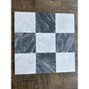 Checkerboard Bardiglio Nuvolato and Oriental White 18x18 mosaic tile panel