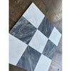 Checkerboard Bardiglio Nuvolato and Oriental White marble tiles, 18x18 set
