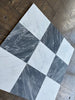 Checkerboard Bardiglio Nuvolato and Oriental White marble tiles, 18x18 set