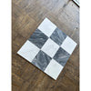 Square Bardiglio Nuvolato and Oriental White marble checkerboard mosaic tile, 18x18 set