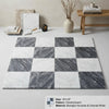 Checkerboard bardiglio nuvolato and oriental white 18x18 floor tiles featuring dark gray and white marble squares