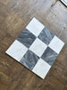 Checkerboard Bardiglio Nuvolato and Oriental White 12x12 mosaic tile