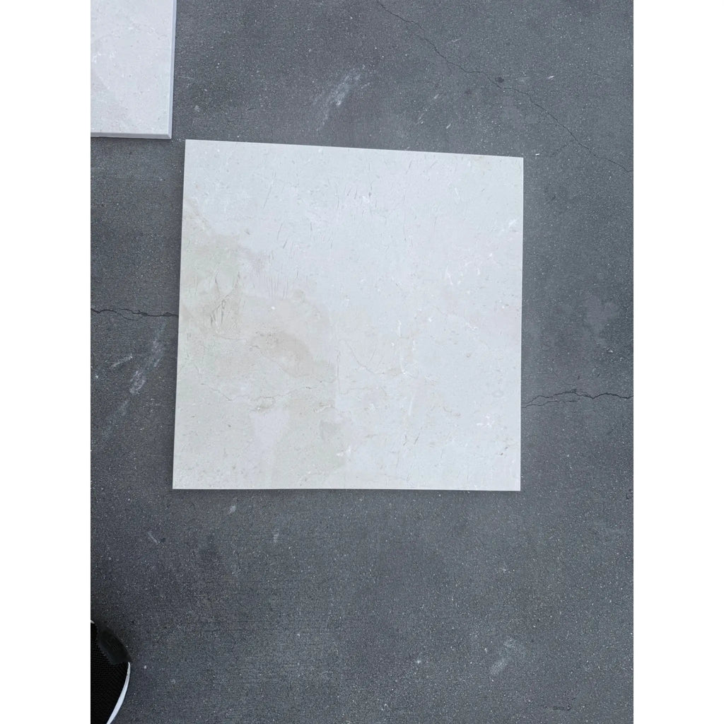 Off-white square tile from Checkerboard Rosso Levanto and Crema Marfil 12X12 Set