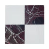 Checkerboard Rosso Levanto and Nero Marquina 12X12 Set square tile with unique pattern