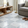 Checkerboard carrara white and oriental white 12x12 set with white and gray marble checkered floor tiles
