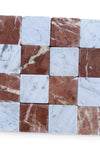 Checkerboard Carrara White - Rojo Alicante 3X3 Tumbled