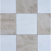 Alternating marble and plain tiles from Checkerboard Diano Royal and Oriental White Marble 18X18 Set