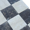 Checkerboard marble tiles featuring Emperador Dark and Crema Marfil in 6x6 set