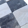 Black and white checkered marble tiles from Checkerboard Emperador Dark and Crema Marfil Tumbled 6x6 set