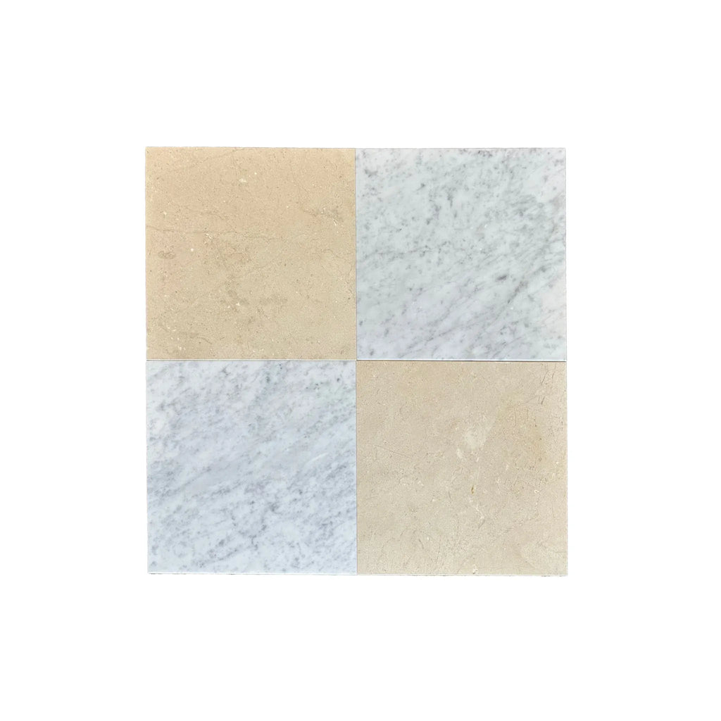 Checkerboard Emperador Dark & Crema Marfil Marble Tiles– SurfacesGalore