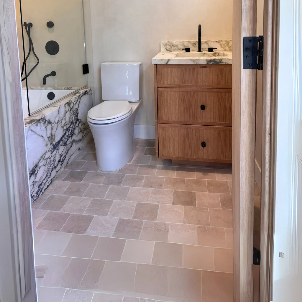 Checkerboard Emperador Dark & Crema Marfil Marble Tiles– SurfacesGalore