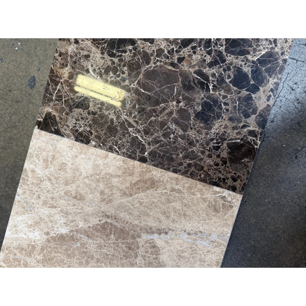 Checkerboard Emperador Dark and Light Marble 12x12 Tile Set