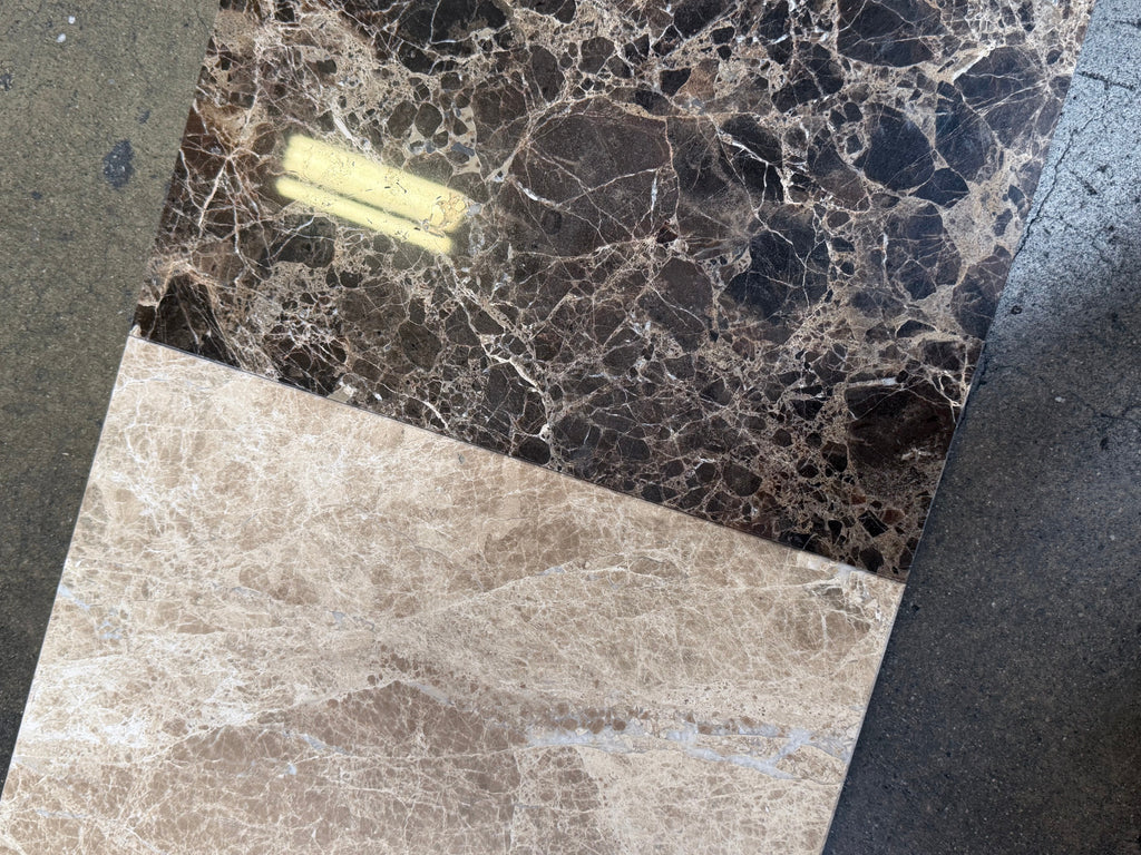 Checkerboard Emperador Dark and Light Marble 12x12 Tile Set