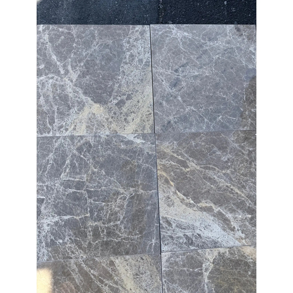 Checkerboard Emperador Dark and Light Marble 12x12 Tile Set