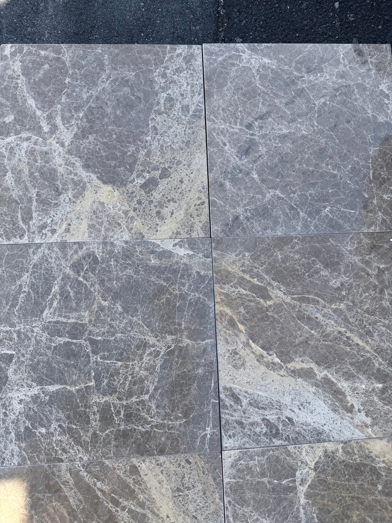 Checkerboard Emperador Dark and Light Marble 12x12 Tile Set