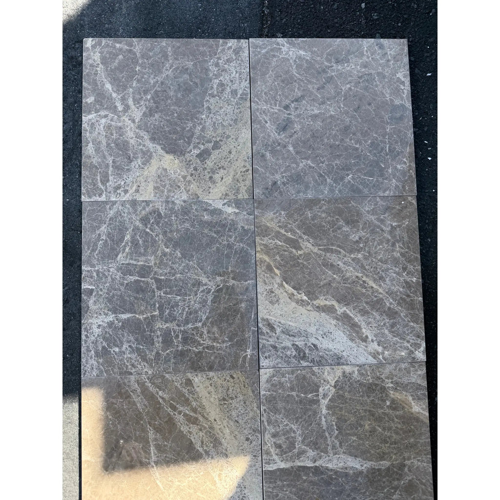 Checkerboard Emperador Dark and Light Marble 12x12 Tile Set