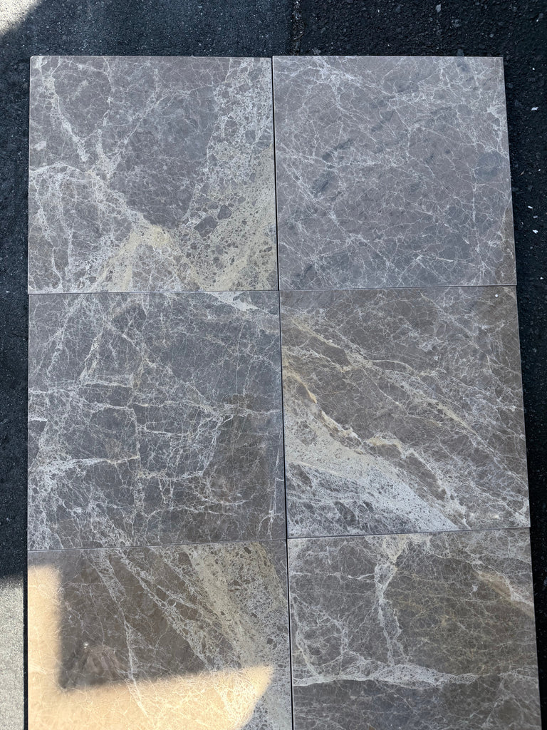 Checkerboard Emperador Dark and Light Marble 12x12 Tile Set