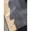 Shiny gray and beige Emperador marble 12x12 checkerboard tiles with veining