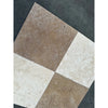 Four-tile checkerboard pattern on Ivory and Noce Travertine Tumbled 18x18 tiles