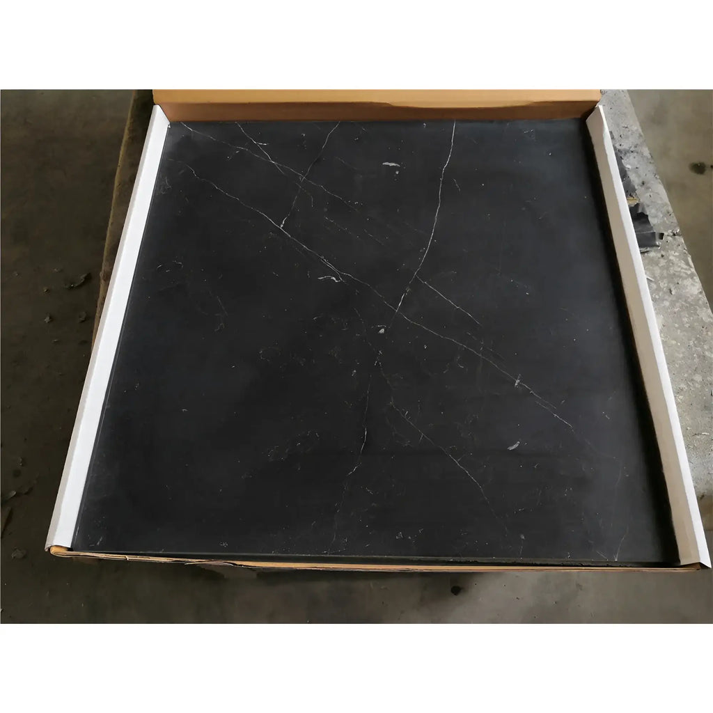 Checkerboard Nero Marquina Carrara Marble Tiles