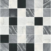 Checkerboard pattern of Nero Marquina Marble and Dolomite Marble 18X18 tiles set