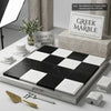 Checkerboard nero marquina and thassos white marble set 18x18 inches featuring black and white squares