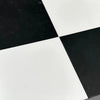 Glossy black and white checkered Nero Marquina and Thassos marble 18x18 tile