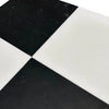 Glossy black and white checkered Nero Marquina and Thassos marble tile, 18x18