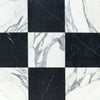 Black and white marble tile pattern of Checkerboard Nero Marquina and Arabescato Corchia